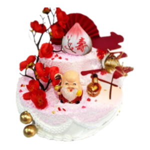 2 Tier Blissful Longevity Cakes 双层喜寿蛋糕 - 8 inch