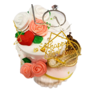 2 TIER BURST WITH JOY FLORAL CAKE 双层喜悦蛋糕 -  8inch
