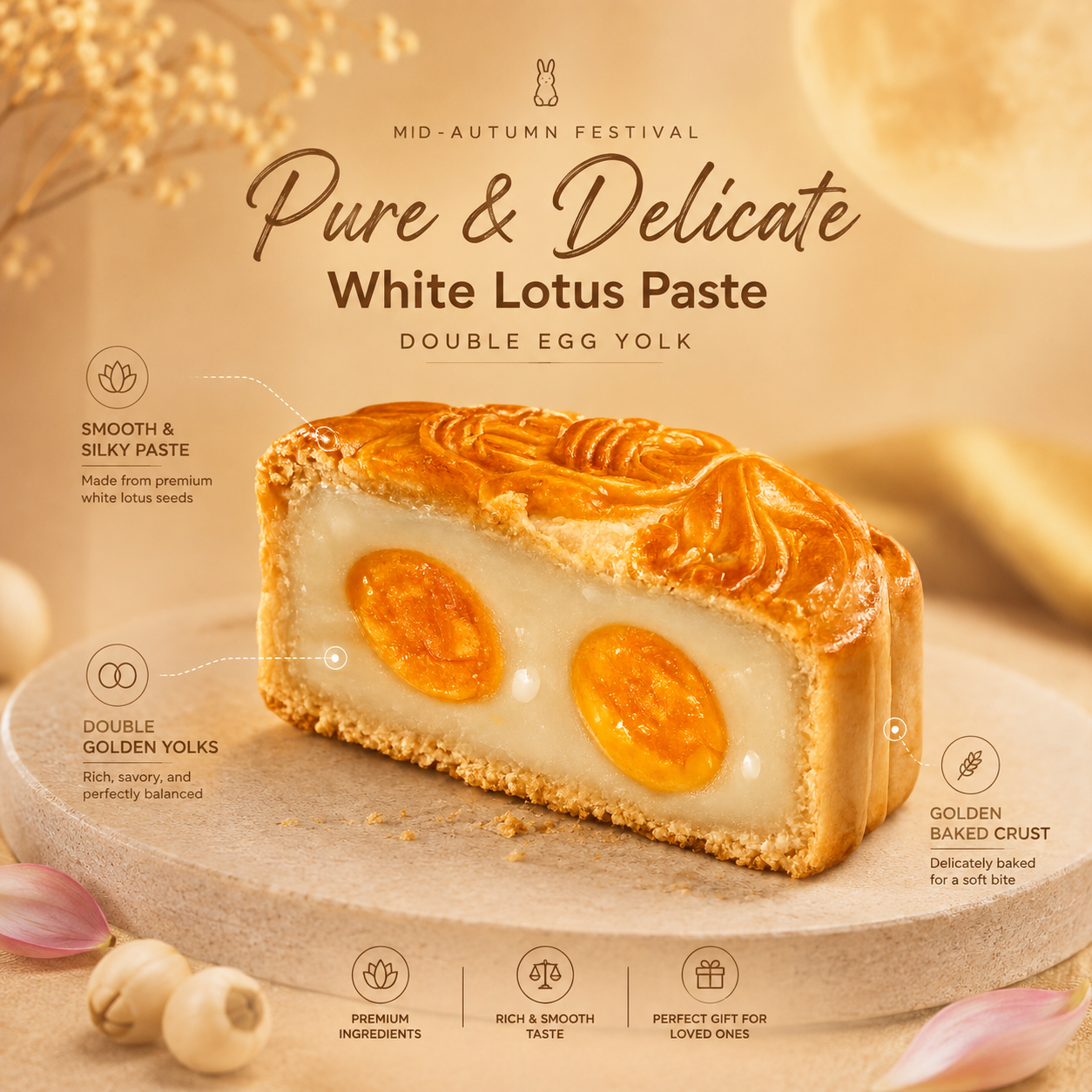 Heavenly 4 Mooncake Series 四黄白莲蓉月饼 Heavenly 4 Mooncake Series 四黄白莲蓉月饼 - Image 3