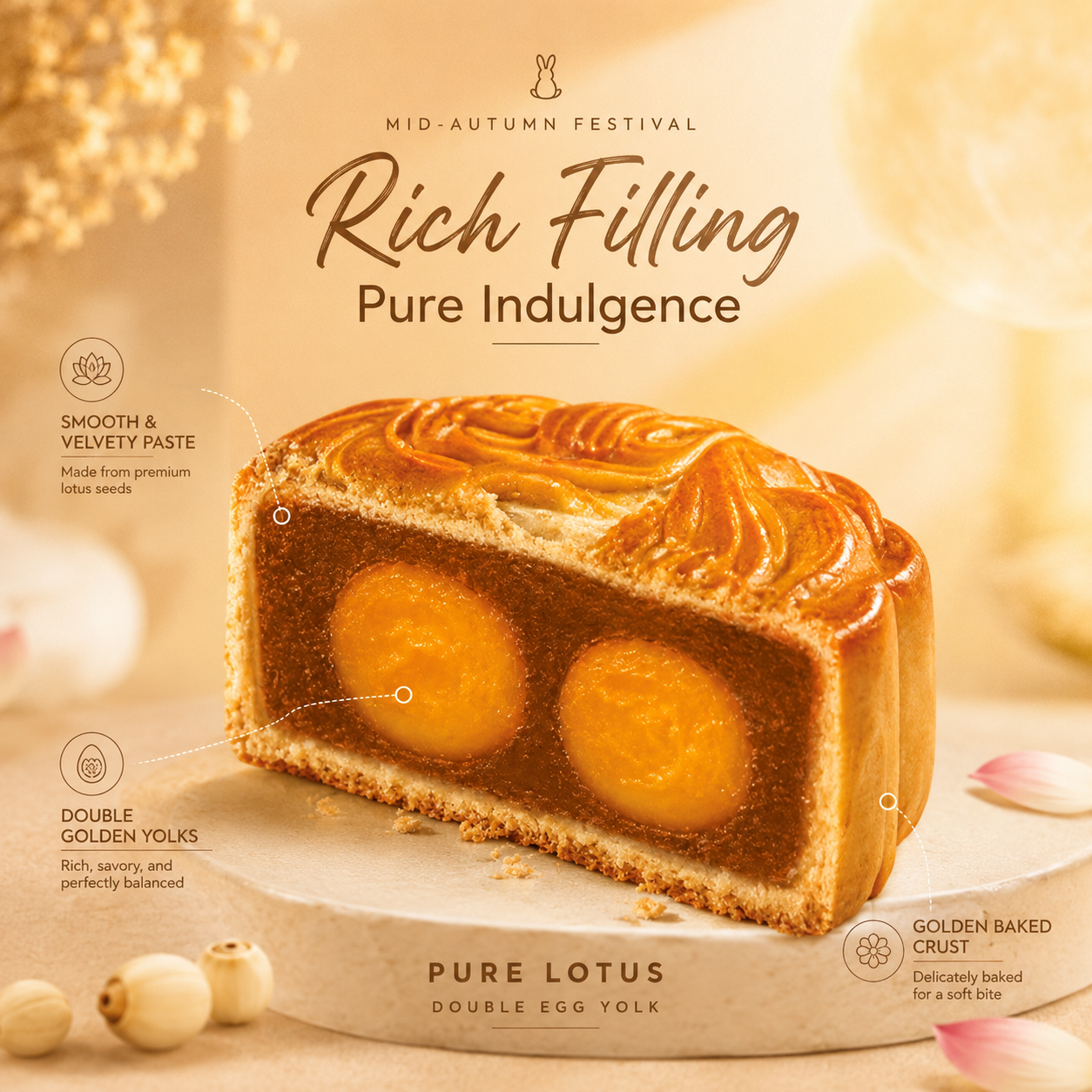 Heavenly 4 Mooncake Series 四黄白莲蓉月饼 Heavenly 4 Mooncake Series 四黄白莲蓉月饼 - Image 2
