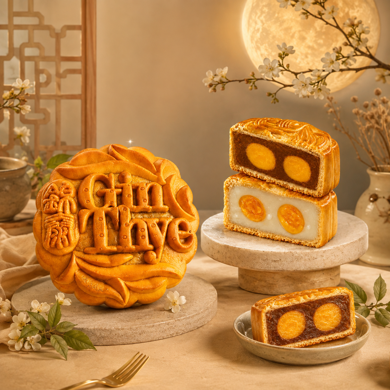 Heavenly 4 Mooncake Series 四黄白莲蓉月饼 Heavenly 4 Mooncake Series 四黄白莲蓉月饼