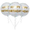 Gin Thye Happy Birthday round foil balloon with colourful festive print for birthday gifts and decorations