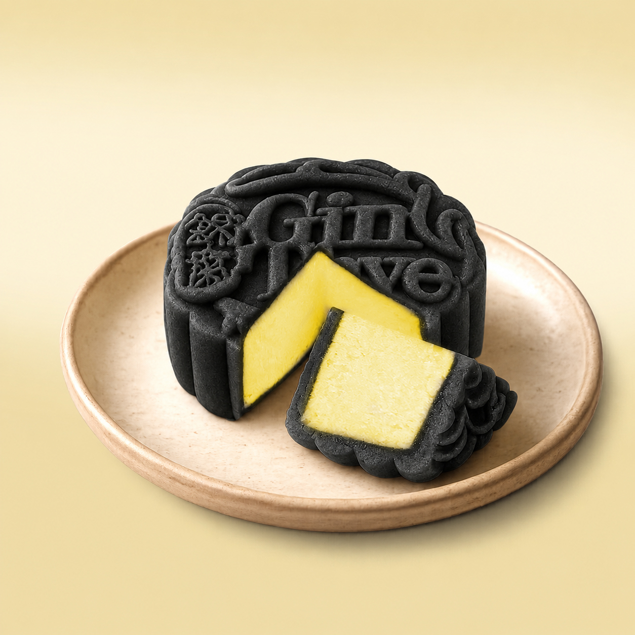 Snowskin Durian Red Prawn Mooncake (Charcoal Black) 4 pcs/ box Snowskin Durian Red Prawn Mooncake (Charcoal Black) 4 pcs/ box - Image 2