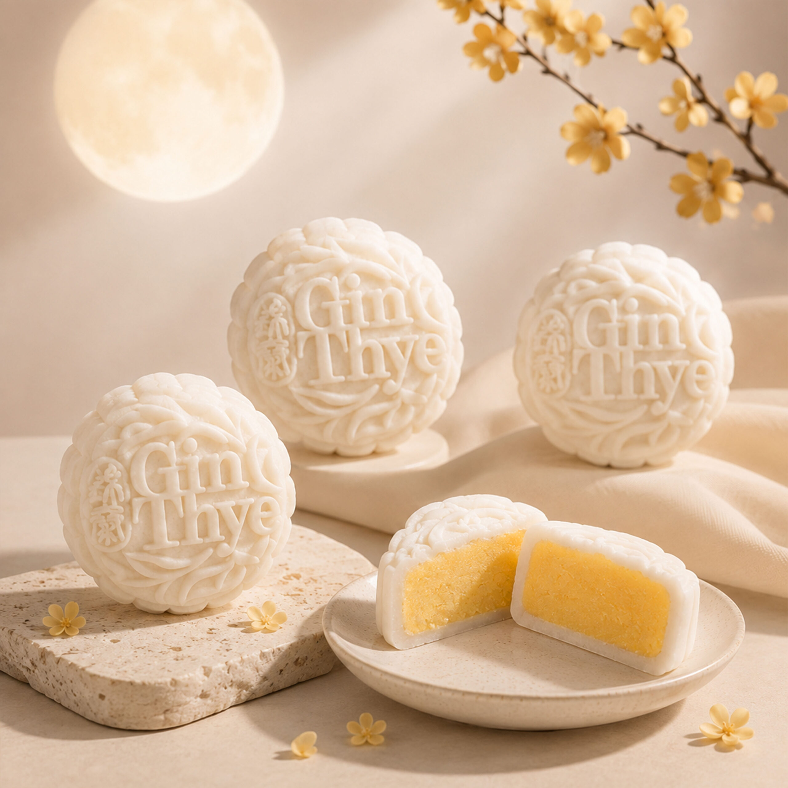 MSW Durian White Snowskin Mooncake 4 Pcs/Box MSW Durian White Snowskin Mooncake 4 Pcs/Box - Image 4
